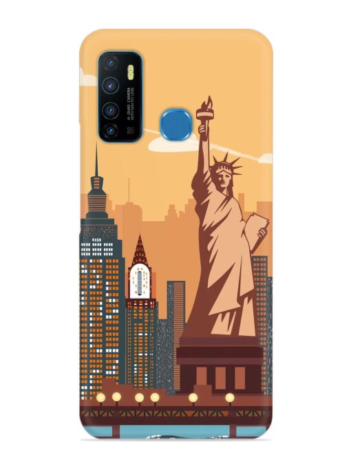 New York Statue Of Liberty Architectural Scenery Snap Case for Infinix Hot 9 Zapvi