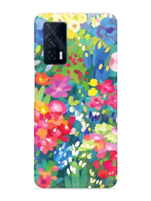 Watercolor Flower Art Snap Case for Iqoo 7 (5G) Zapvi