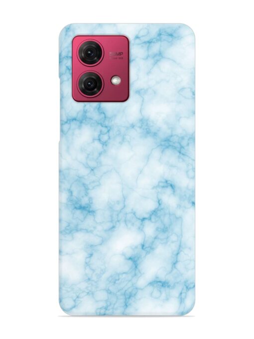 Blue White Natural Marble Snap Case for Motorola Moto G84 (5G) Zapvi