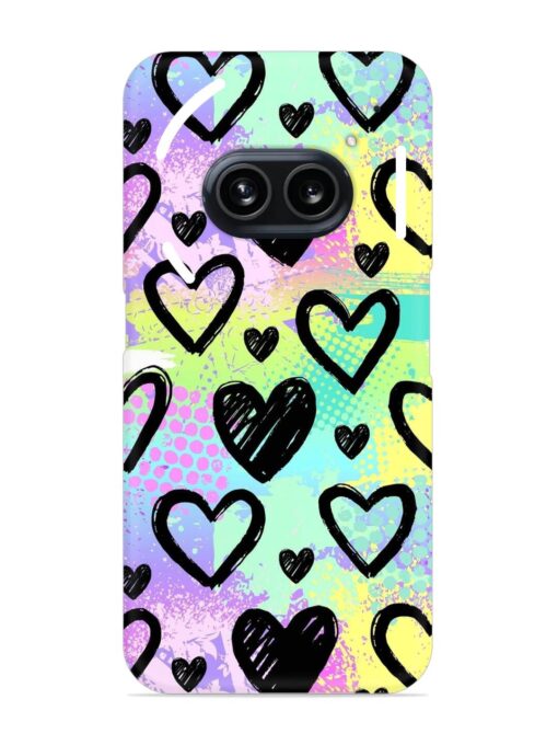 Bright Pattern Hearts Snap Case for Nothing Phone 2A Zapvi