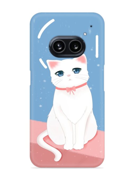 Cute White Cat Snap Case for Nothing Phone 2A Zapvi