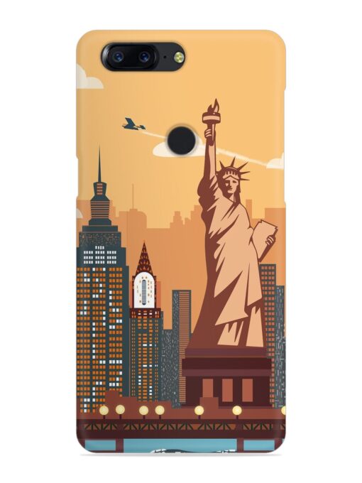New York Statue Of Liberty Architectural Scenery Snap Case for Oneplus 5T Zapvi