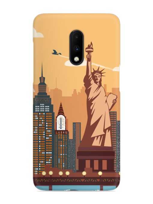 New York Statue Of Liberty Architectural Scenery Snap Case for Oneplus 7 Zapvi