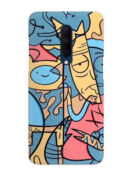 Silly Face Doodle Snap Case for Oneplus 7T Pro Zapvi