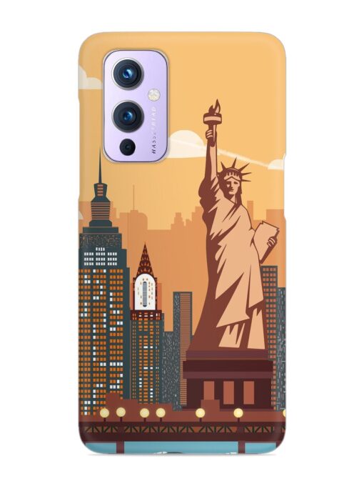 New York Statue Of Liberty Architectural Scenery Snap Case for Oneplus 9 (5G) Zapvi