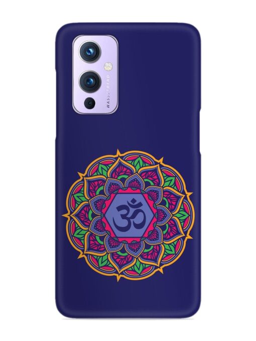 Om Mandala Art Blue Snap Case for Oneplus 9 (5G) Zapvi
