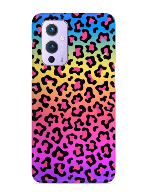 Neon Rainbow Colored Snap Case for Oneplus 9 (5G) Zapvi