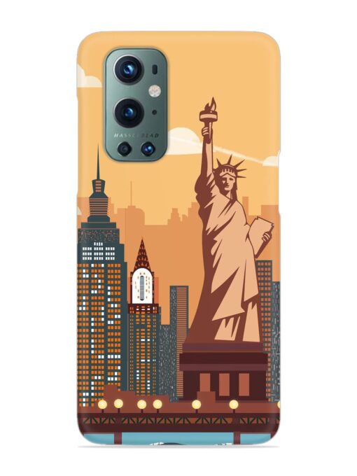 New York Statue Of Liberty Architectural Scenery Snap Case for Oneplus 9 Pro (5G) Zapvi