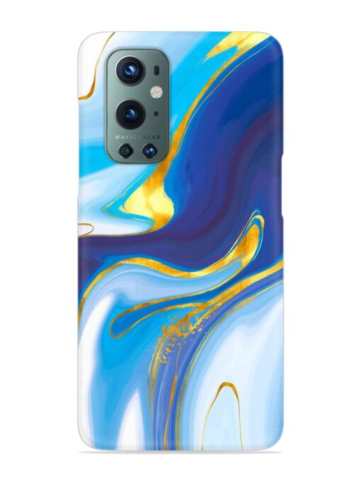 Watercolor Background With Golden Foil Snap Case for Oneplus 9 Pro (5G) Zapvi