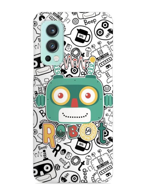 Robot Modern Seamless Pattern Snap Case for Oneplus Nord 2 (5G) Zapvi