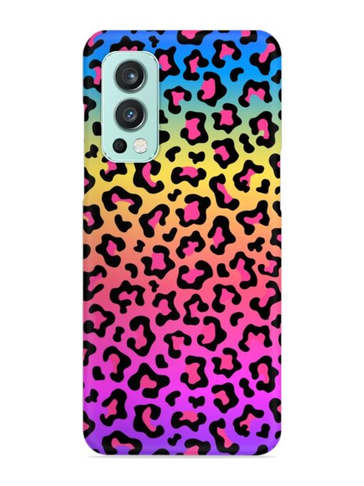 Neon Rainbow Colored Snap Case for Oneplus Nord 2 (5G) Zapvi