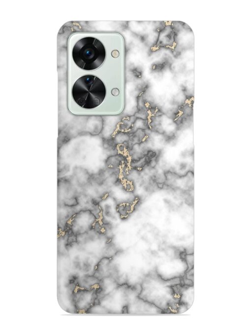 Gray And Gold Marble Snap Case for Oneplus Nord 2T (5G) Zapvi