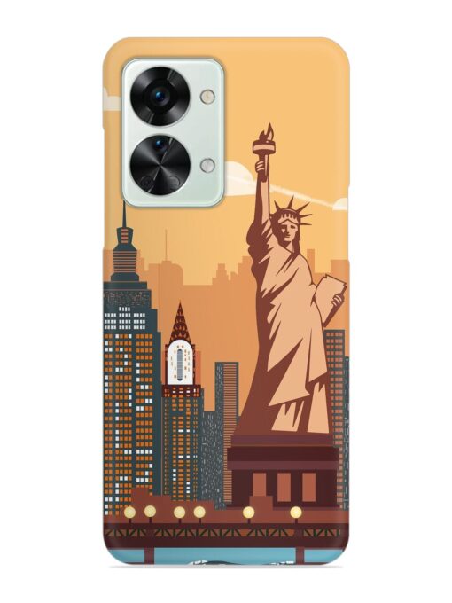 New York Statue Of Liberty Architectural Scenery Snap Case for Oneplus Nord 2T (5G) Zapvi