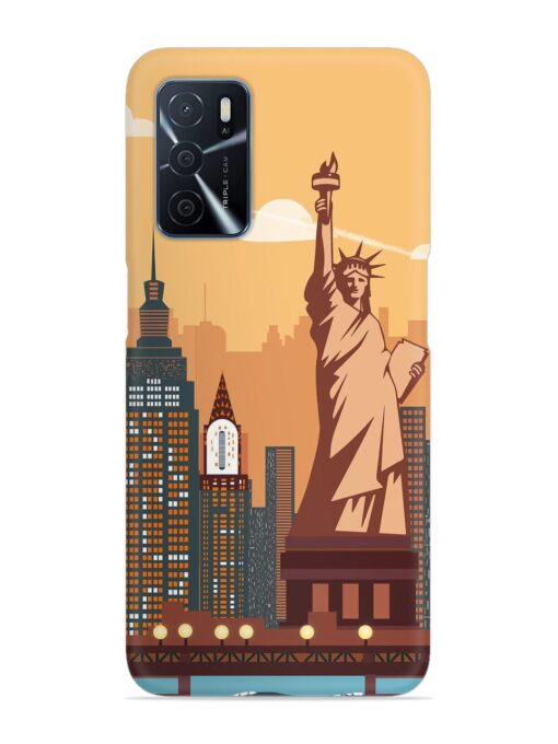 New York Statue Of Liberty Architectural Scenery Snap Case for Oppo A16 Zapvi
