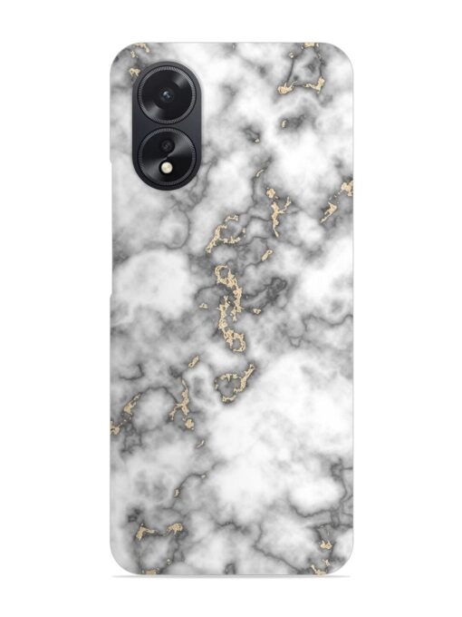 Gray And Gold Marble Snap Case for Oppo A38 Zapvi