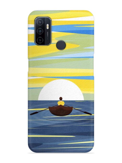 Rowing Person Ferry Paddle Snap Case for Oppo A53 Zapvi