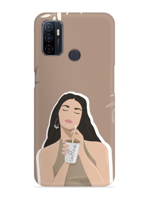 Girl With Coffee Snap Case for Oppo A53 Zapvi