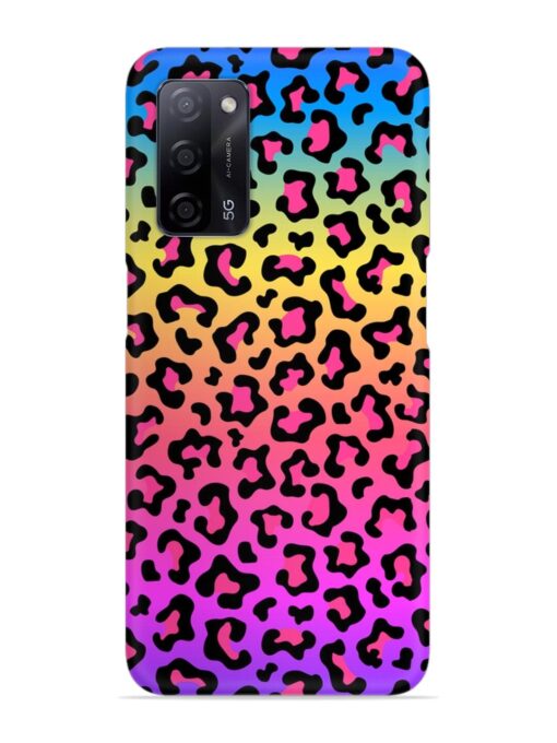 Neon Rainbow Colored Snap Case for Oppo A53S (5G) Zapvi