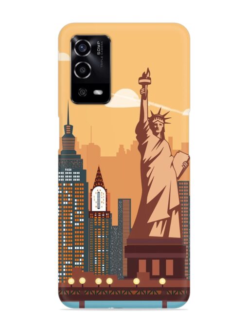 New York Statue Of Liberty Architectural Scenery Snap Case for Oppo A55 Zapvi
