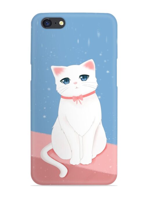 Cute White Cat Snap Case for Oppo A71 Zapvi