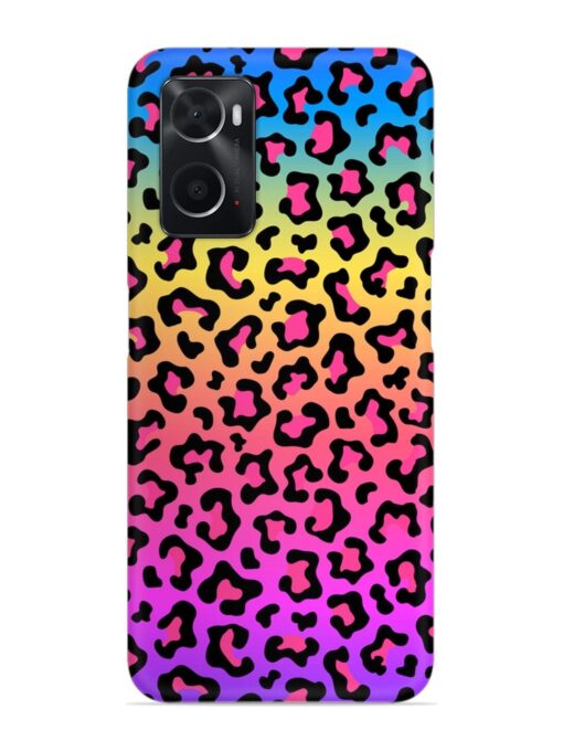 Neon Rainbow Colored Snap Case for Oppo A96 Zapvi