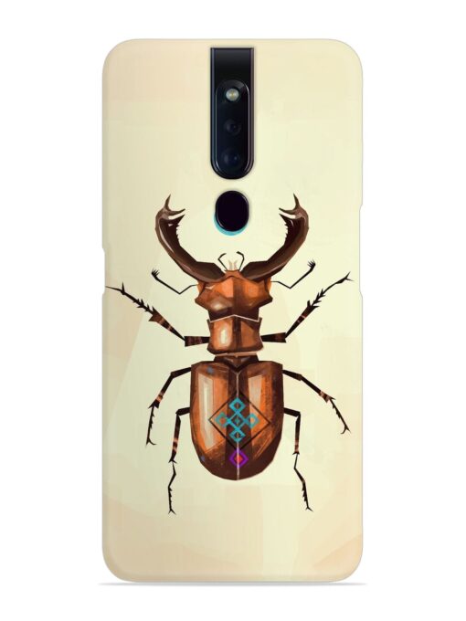 Stag Beetle Vector Snap Case for Oppo F11 Pro Zapvi