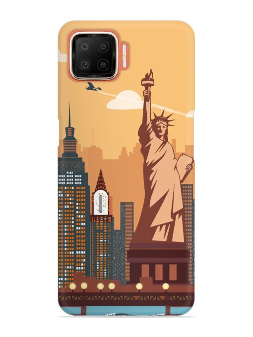 New York Statue Of Liberty Architectural Scenery Snap Case for Oppo F17 Zapvi