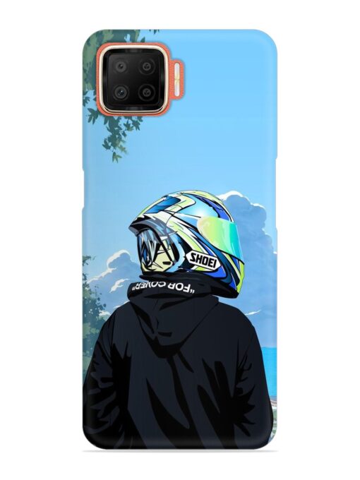 Rider With Helmet Snap Case for Oppo F17 Zapvi