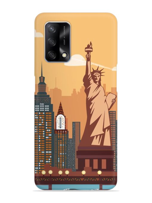 New York Statue Of Liberty Architectural Scenery Snap Case for Oppo F19 Zapvi
