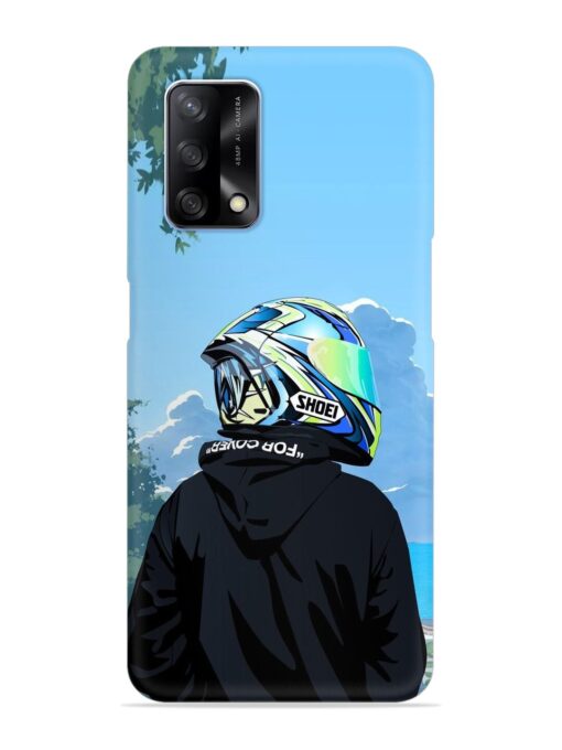 Rider With Helmet Snap Case for Oppo F19 Zapvi