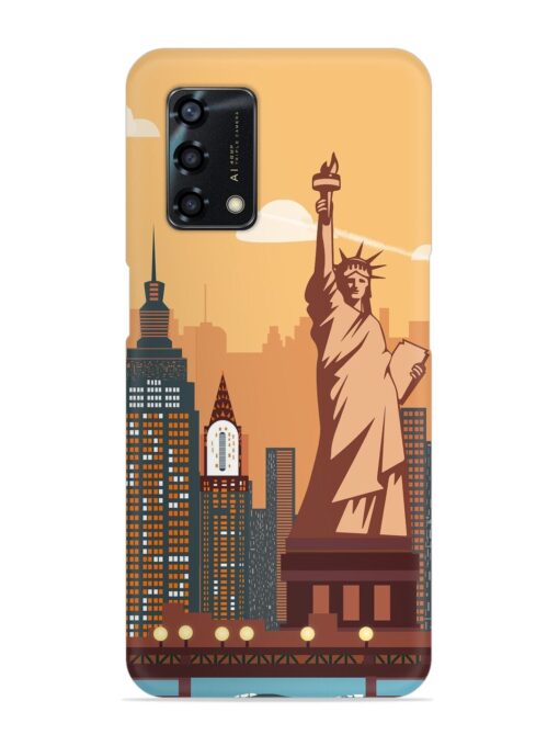 New York Statue Of Liberty Architectural Scenery Snap Case for Oppo F19S Zapvi