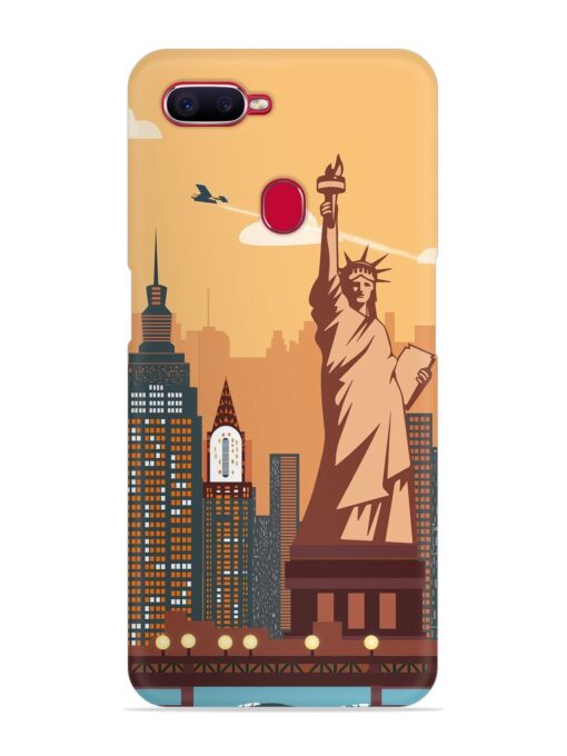 New York Statue Of Liberty Architectural Scenery Snap Case for Oppo F9 Pro Zapvi