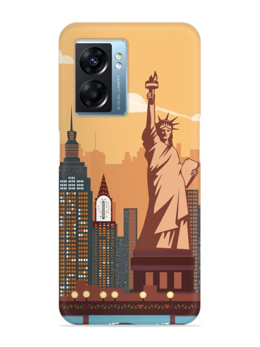 New York Statue Of Liberty Architectural Scenery Snap Case for Oppo K10 (5G) Zapvi