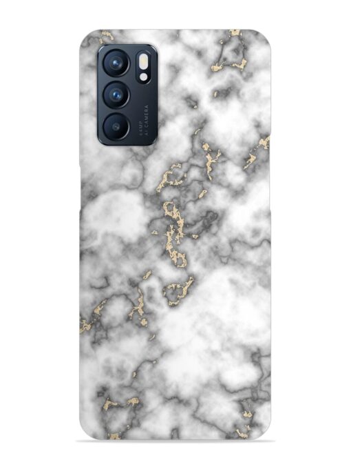 Gray And Gold Marble Snap Case for Oppo Reno 6 (5G) Zapvi