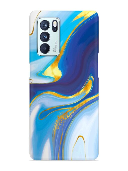 Watercolor Background With Golden Foil Snap Case for Oppo Reno 6 Pro (5G) Zapvi
