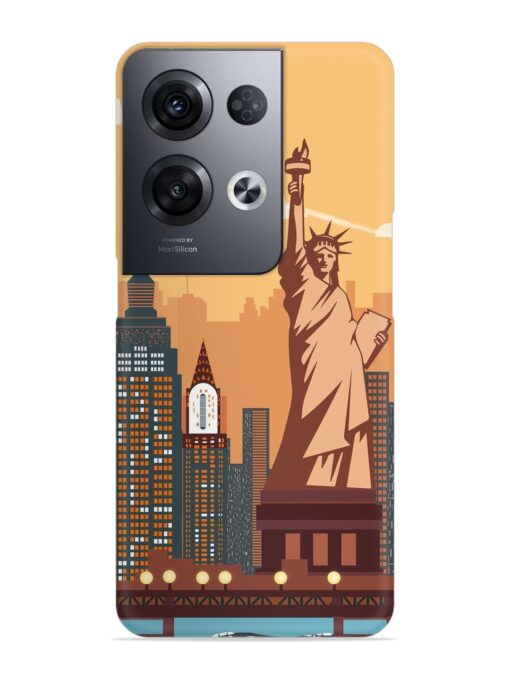 New York Statue Of Liberty Architectural Scenery Snap Case for Oppo Reno 8 Pro (5G) Zapvi