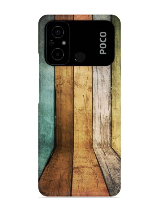 Wooden Realistic Art Snap Case for Poco C55 Zapvi