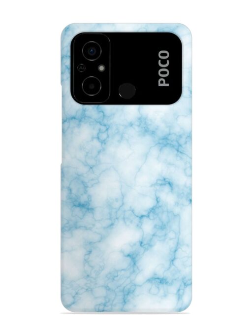 Blue White Natural Marble Snap Case for Poco C55 Zapvi