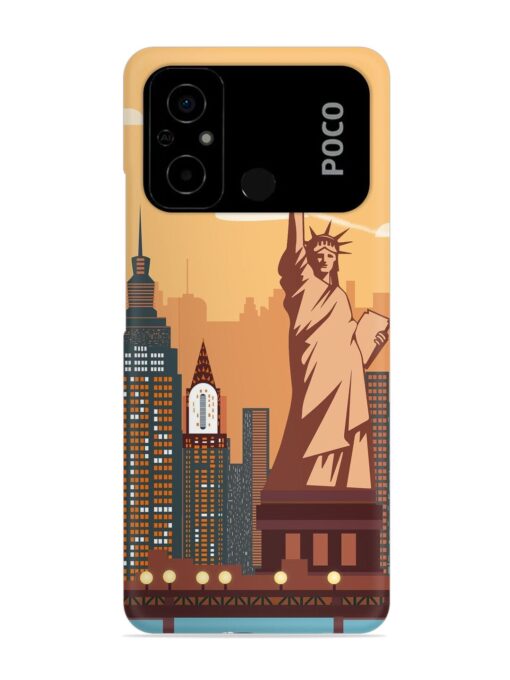 New York Statue Of Liberty Architectural Scenery Snap Case for Poco C55 Zapvi