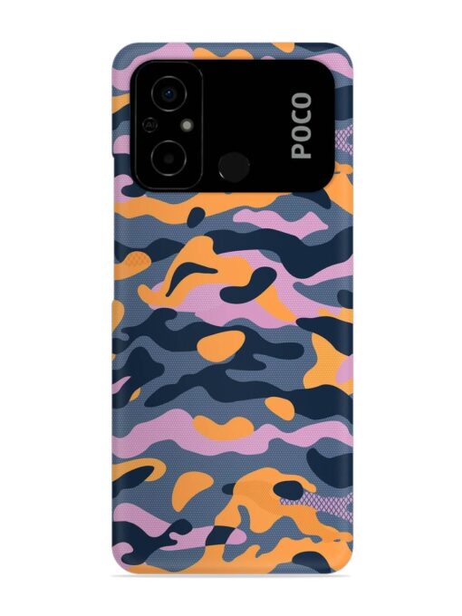 Camouflage Army Military English Orange Art Snap Case for Poco C55 Zapvi