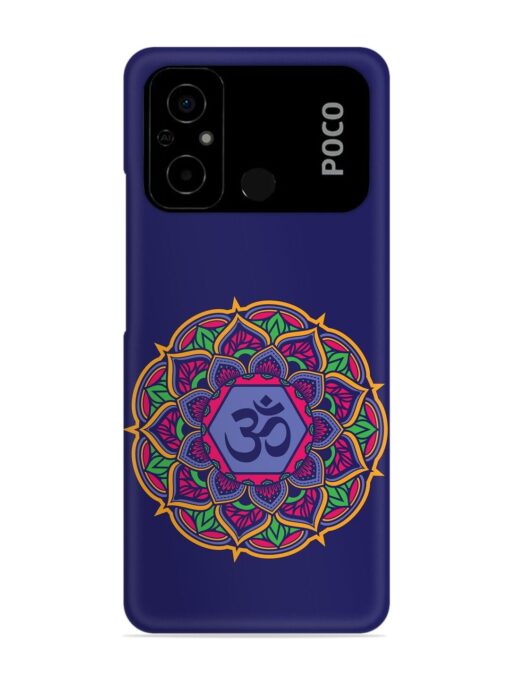Om Mandala Art Blue Snap Case for Poco C55 Zapvi