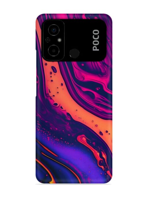 Fluid Blue Pink Art Snap Case for Poco C55 Zapvi