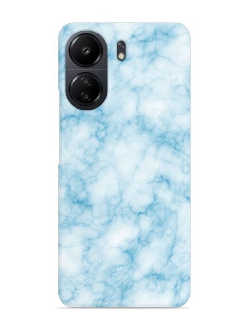 Blue White Natural Marble Snap Case for Poco C65 Zapvi
