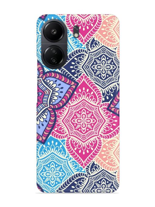 Ethnic Floral Seamless Snap Case for Poco C65 Zapvi