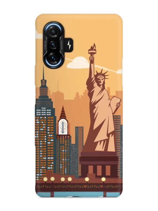 New York Statue Of Liberty Architectural Scenery Snap Case for Poco F3 Gt (5G) Zapvi