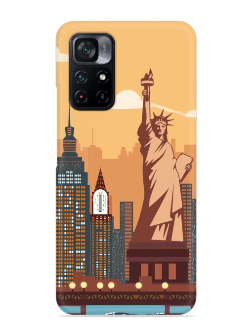 New York Statue Of Liberty Architectural Scenery Snap Case for Poco M4 Pro (5G) Zapvi