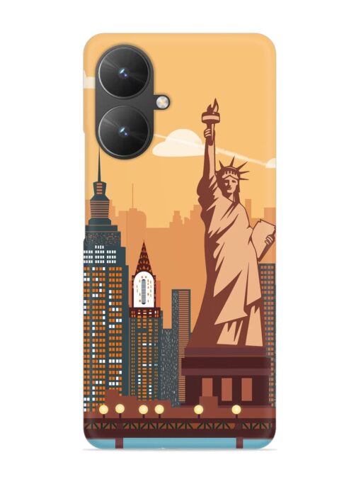 New York Statue Of Liberty Architectural Scenery Snap Case for Poco M6 (5G) Zapvi