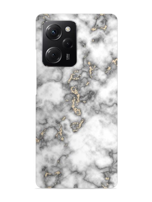 Gray And Gold Marble Snap Case for Poco X5 Pro (5G) Zapvi