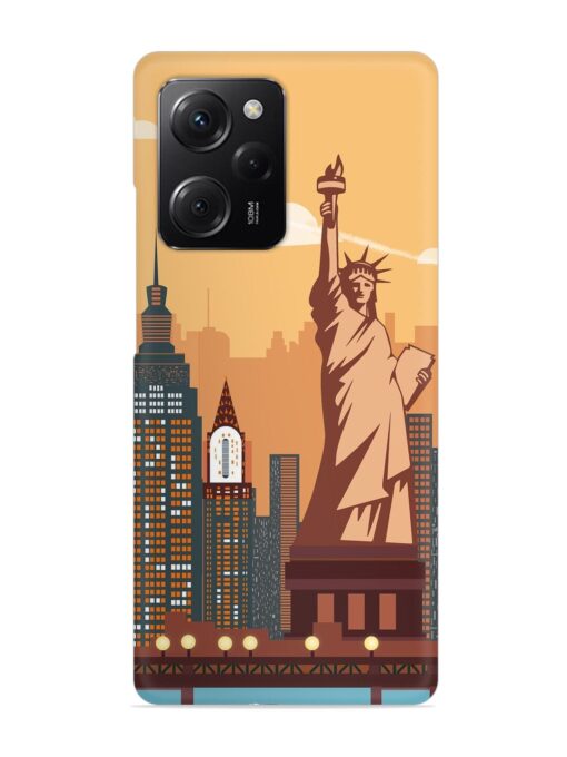 New York Statue Of Liberty Architectural Scenery Snap Case for Poco X5 Pro (5G) Zapvi