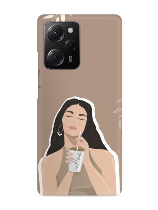 Girl With Coffee Snap Case for Poco X5 Pro (5G) Zapvi